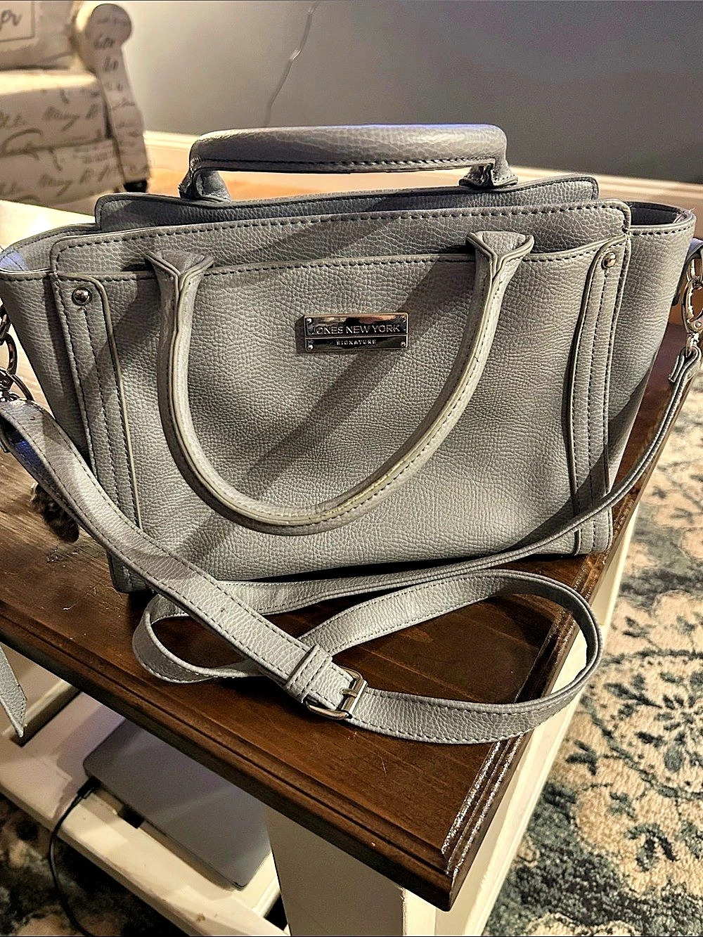 Jones New York blue/ Gray Tote Bag